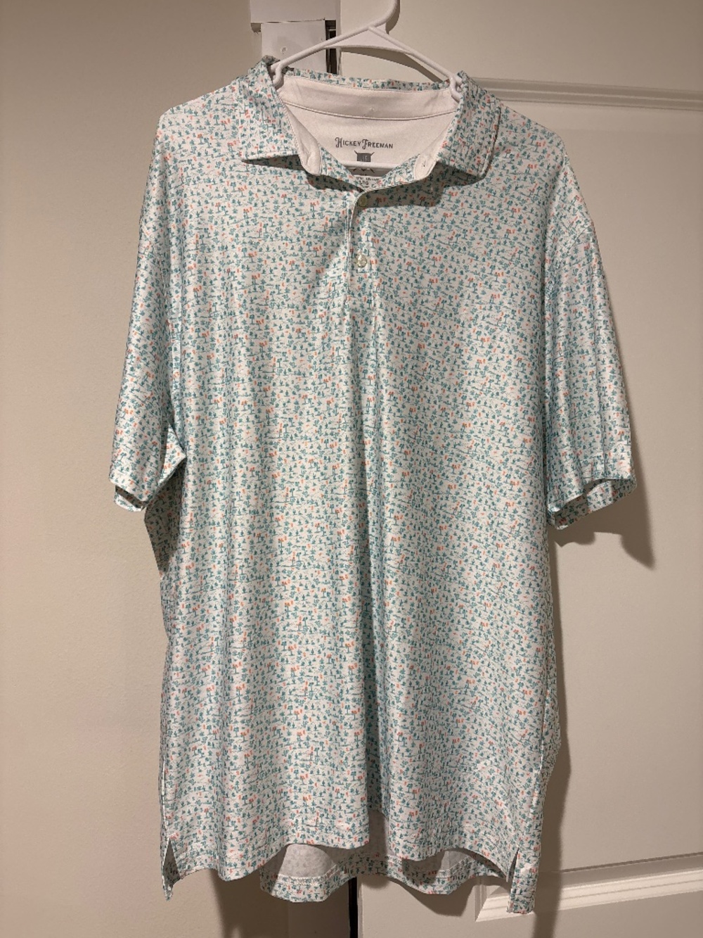 Mens XL Hickey Freeman Desert Print Golf Shirt